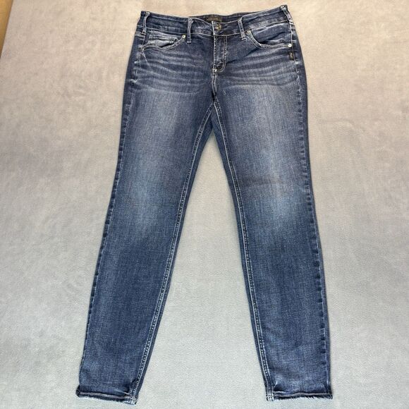 Silver Jeans Womens Size 32x29 Britt Skinny Blue Stretch Denim - Picture 2 of 11
